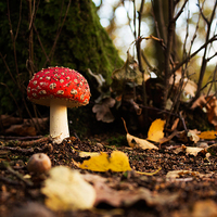 Buy canvas prints of Fly agaric during sunset by Joan le Poole