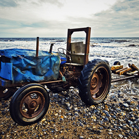 Buy canvas prints of Beach Tractor by Paul Walker