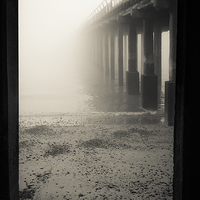 Buy canvas prints of Foggy Felixstowe Pier by Paul Walker