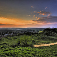 Buy canvas prints of  Sunset from Ham Hill by Lorraine Paterson