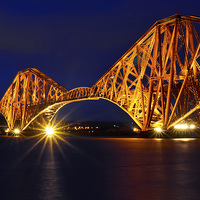 Buy canvas prints of Blue hour starbursts by Lorraine Paterson