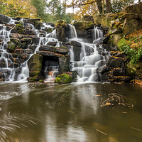 Buy canvas prints of The waterfall at Virginia Water by Laco Hubaty