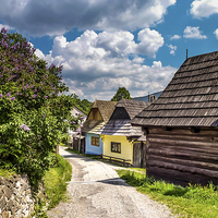 Buy canvas prints of Street in the Vlkolinec village,Slovakia by Laco Hubaty