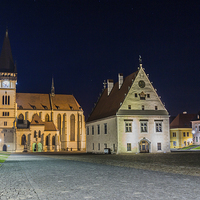 Buy canvas prints of The Town Hall Square in Bardejov by Laco Hubaty