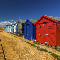 Buy canvas prints of Beach cabins by Laco Hubaty