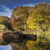 Buy canvas prints of Sunken Barges by Mick Both