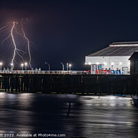 Buy canvas prints of  Lightning Strikes Clacton Pier  by matthew  mallett