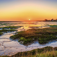 Buy canvas prints of Sunrise over the Walton Backwaters by matthew  mallett