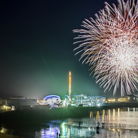 Buy canvas prints of Fun and Fireworks Pier Fashion by matthew  mallett