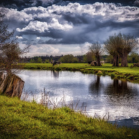 Buy canvas prints of  Dedham Vale by the river by matthew  mallett