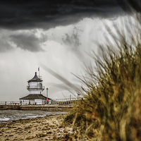 Buy canvas prints of  Low Lighthouse ahead of Storm by matthew  mallett