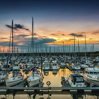 Buy canvas prints of  Marina by an August sunset by matthew  mallett