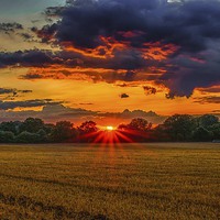 Buy canvas prints of  Sunset to end the day by matthew  mallett
