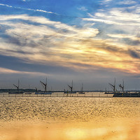 Buy canvas prints of  Golden Hour Sunset at Brightlingsea by matthew  mallett