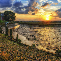 Buy canvas prints of  Tranquility Essex Tonights Sunset by matthew  mallett