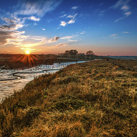 Buy canvas prints of  January Sunset at Low Tide by matthew  mallett