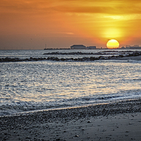 Buy canvas prints of  GIant Sun over Clacton on Sea by matthew  mallett