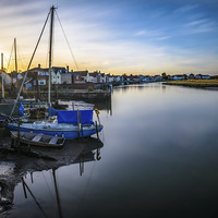 Buy canvas prints of  Peaceful Essex Rowhedge at Sunset by matthew  mallett