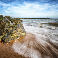 Buy canvas prints of  Incoming Wave on Ebb Tide by matthew  mallett