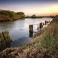 Buy canvas prints of  Golden Hour and High Tide Beaumont Quay by matthew  mallett