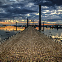 Buy canvas prints of  Walkway to the boats at West Mersea by matthew  mallett