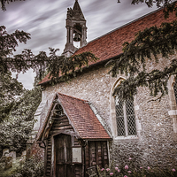 Buy canvas prints of  Beaumont Church Behind The Trees by matthew  mallett