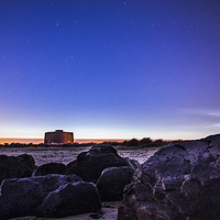 Buy canvas prints of  Night Fall In The Shadow of The Martello Tower by matthew  mallett
