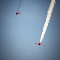 Buy canvas prints of  Incoming Red Arrows by matthew  mallett