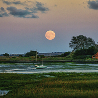 Buy canvas prints of  Super Moon Over The Backwaters by matthew  mallett