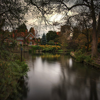 Buy canvas prints of  Tranquil Goring on Thames by matthew  mallett