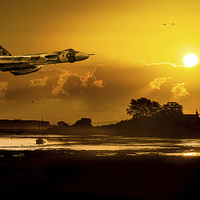 Buy canvas prints of  As The Sun Sets On The Vulcan Bomber by matthew  mallett