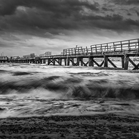 Buy canvas prints of  Stormy Weather Off Shotley Pier, Suffolk by matthew  mallett