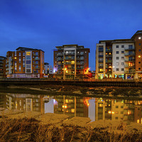 Buy canvas prints of  Hythe Quay Dusk View in Colchester 3 by matthew  mallett