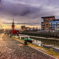 Buy canvas prints of Hythe Quay Colchester At Sunset  by matthew  mallett