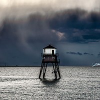 Buy canvas prints of Spot The Seagull On A Stormy Night by matthew  mallett