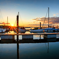 Buy canvas prints of Titchmarsh Marina Jetty Sunset View by matthew  mallett
