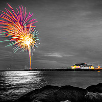 Buy canvas prints of Clacton Pier Firework Colour by matthew  mallett