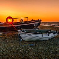 Buy canvas prints of Sunset Off Cley Beach North Norfolk by matthew  mallett