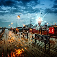 Buy canvas prints of Halfpenny Pier and Lightship Sunset by matthew  mallett