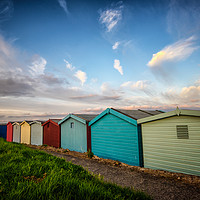 Buy canvas prints of Frinton On Sea Beach Hut Sky by matthew  mallett