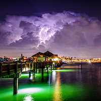 Buy canvas prints of Lightning Strike Pier 60 Clearwater Beach by matthew  mallett