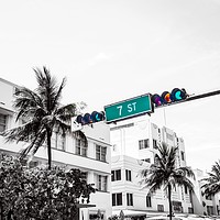 Buy canvas prints of South Beach Junction 7th Street Miami by matthew  mallett