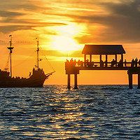 Buy canvas prints of Saling Into The Sunset At Clearwater Beach by matthew  mallett