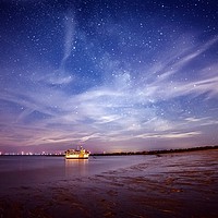 Buy canvas prints of Midnight Beach Starlight Sky by matthew  mallett