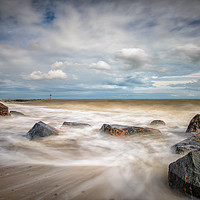 Buy canvas prints of Rough Sea Sunny Day At Clacton  by matthew  mallett