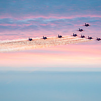 Buy canvas prints of Red Arrows A Sunset View by matthew  mallett