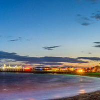 Buy canvas prints of Clacton Pier And Pavilion At Dusk by matthew  mallett