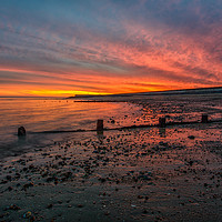 Buy canvas prints of Fire Sunset Over Frinton On Sea by matthew  mallett