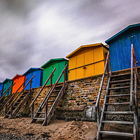 Buy canvas prints of Stairway To Colourful Beach Huts by matthew  mallett