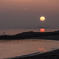 Buy canvas prints of Misty Sunset Over Clacton Pier by matthew  mallett